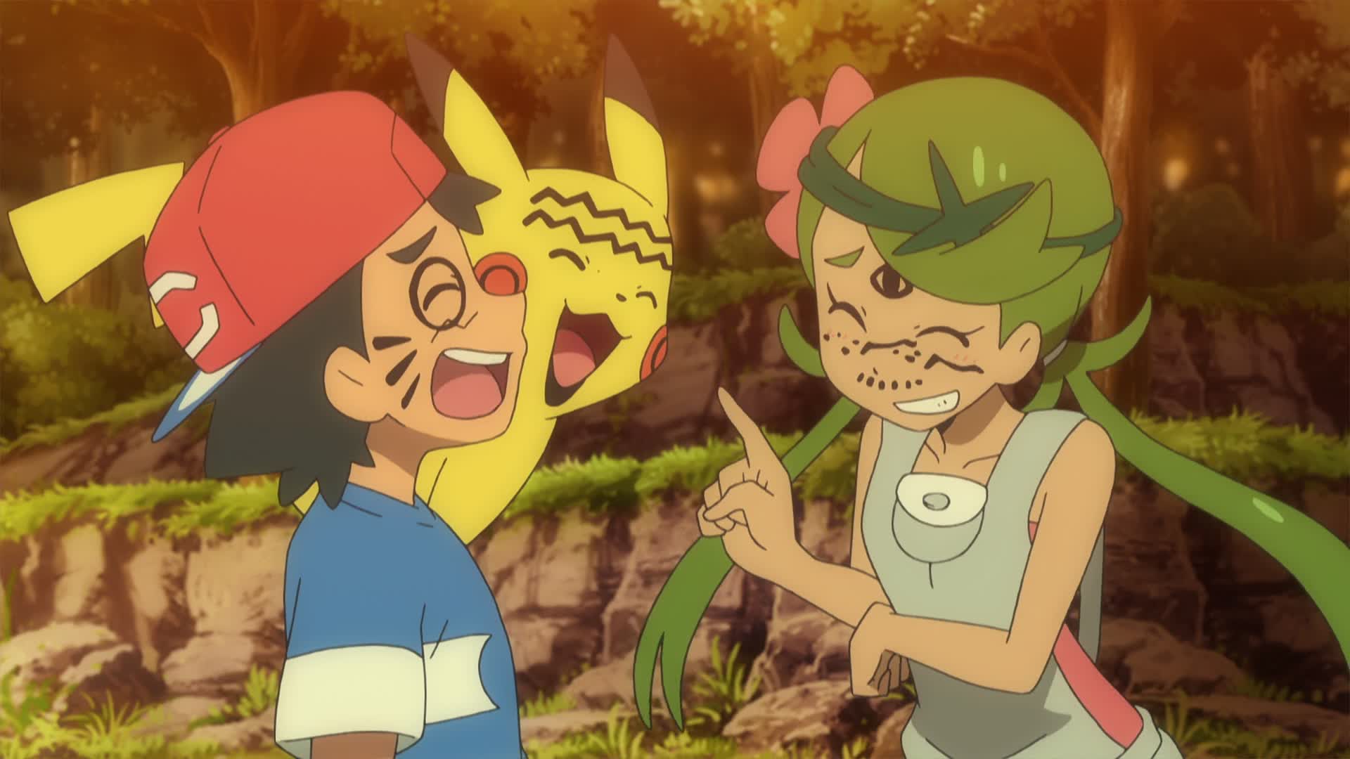 Pokemon Sun & Moon Episode 42 - An Alola! In Kanto! Takeshi and